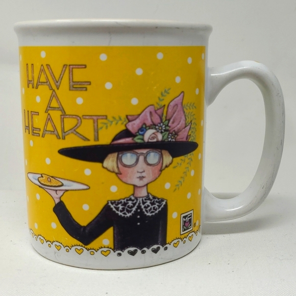 VINTAGE 1990's MARY ENGELBREIT "HAVE A HEART" COFFEE MUG/CUP - Picture 2 of 16